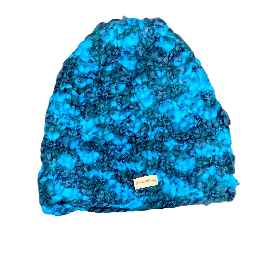 Eddie Bauer Chunky Knit Beanie in Teal and Navy